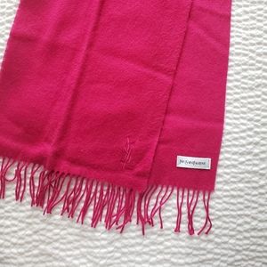 Yves Saint Laurent Logo-Embroidered Wool Scarf
